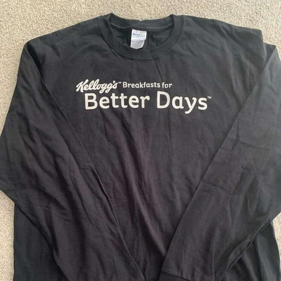 VTG Port and Company Kellogg’s Breakfast For Better Days Long Sleeve Black L - Picture 3 of 4